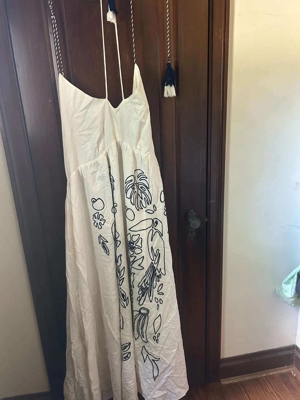 NWT Size XL Farm Rio Embroidered Linen Blend Maxi - Picture 1 of 4